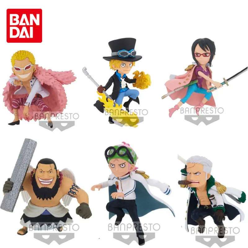 Bandai Original One Piece WCF Vol.04 WT100 Views Doflamingo Urouge Coby Smoker Anime Action Figures Toys for Boys Girls Kid Gift