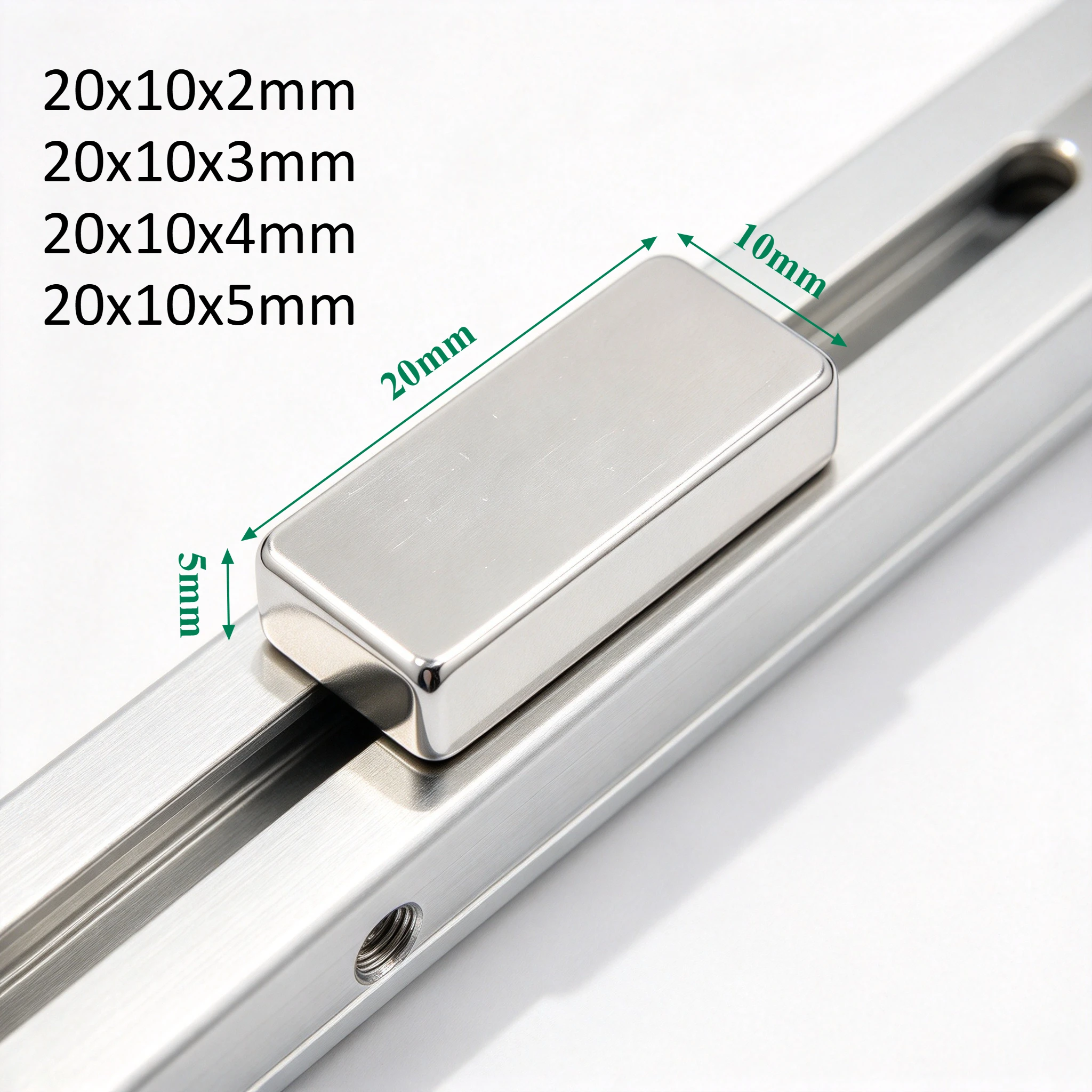 20x10x2mm  20x10x3mm 20x10x4mm 20x10x5mm N35 Neodymium Block Magnet Rare Earth NdFeB Strong Magnet for Hobby DIY