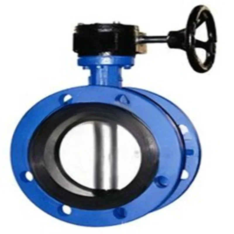 D341X-16/10 Manual Soft Seal Cast Iron Worm-and-Worm Wheel Flanged Butterfly Valve DN50--DN800