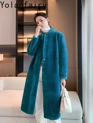 High Quality Genuine Wool Fur Coat Autumn Winter Long Real Sheepskin Female Jacket Double-sided Women's Coats Casacos Zjt1643