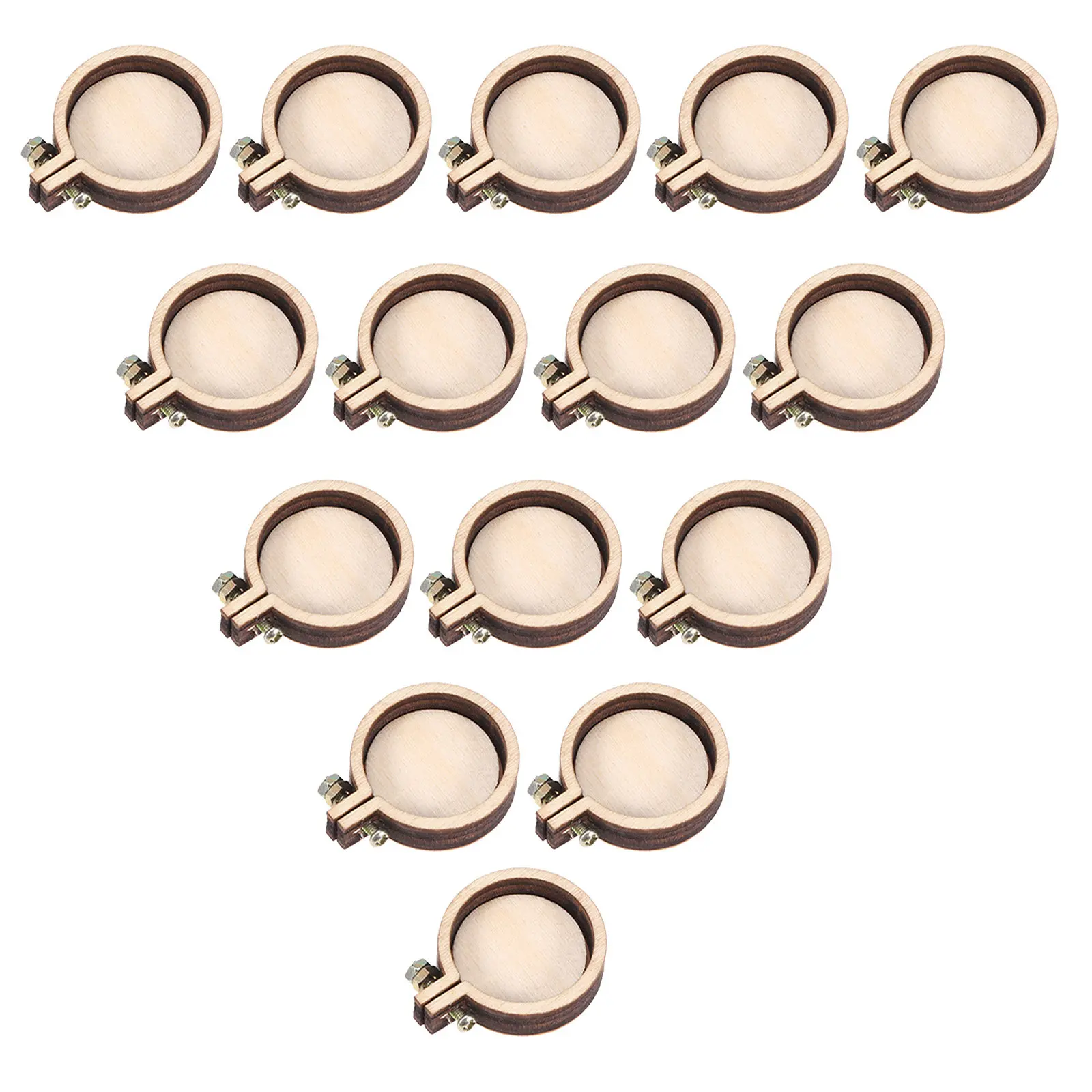 

15Pcs Mini Wooden Cross Stitch Hoops for Embroidery Needlework Quilting Craft Decoration Making Jewelry Gifts Fixing Frame