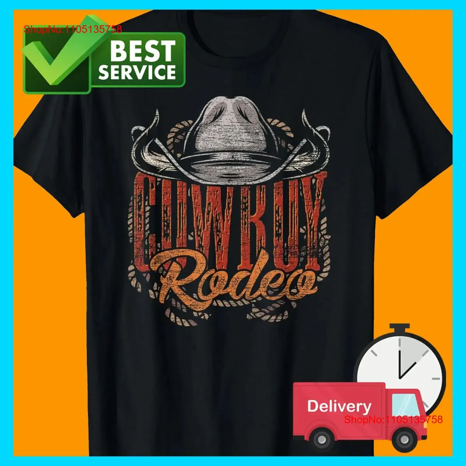 Camiseta Cowboy Rodeo Western Texan Country Bull Riding, Top lavado vintage para uso diario, ropa de diseñador de moda estirada