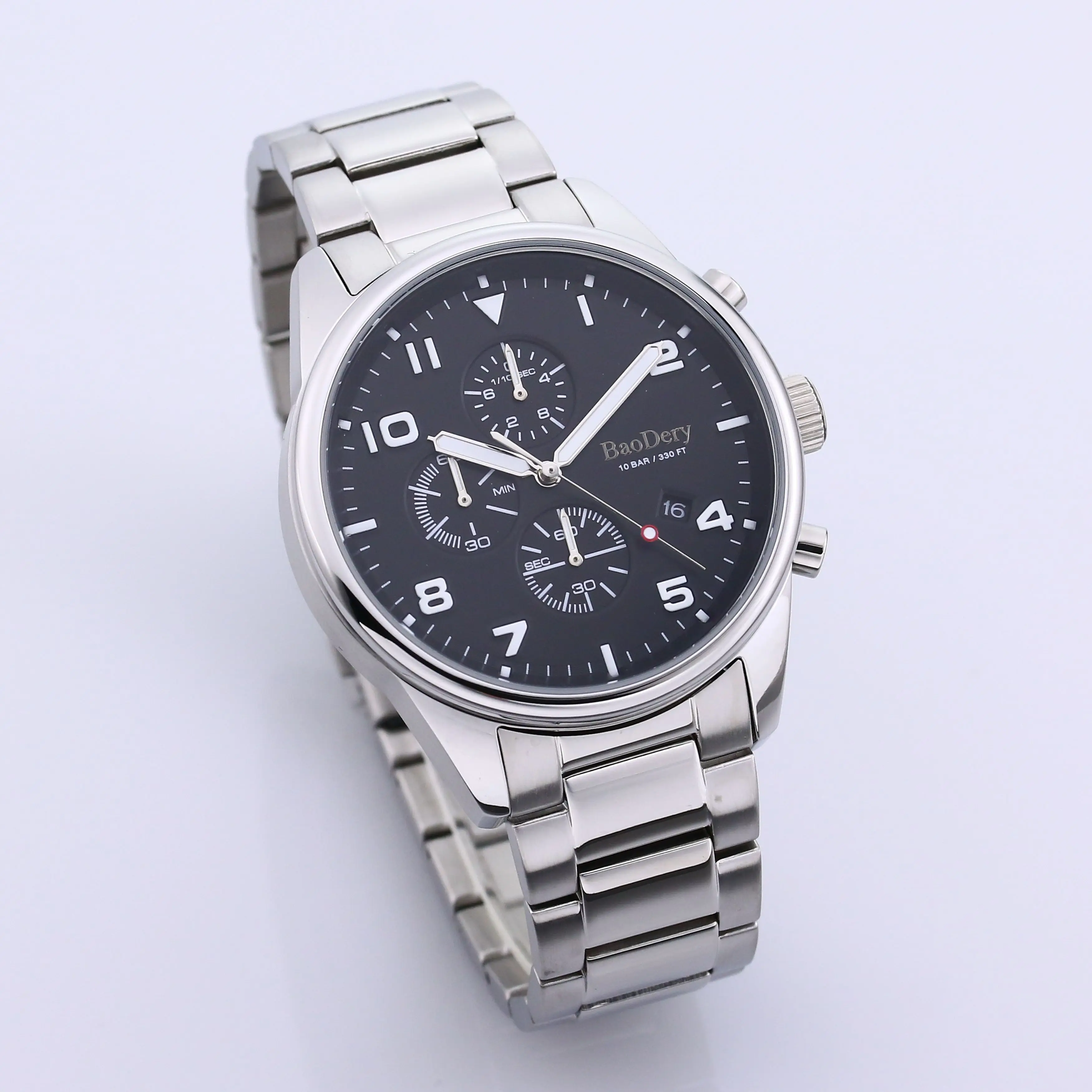 Distinctive 3 Subdial Layout, Caixa preta, 44mm