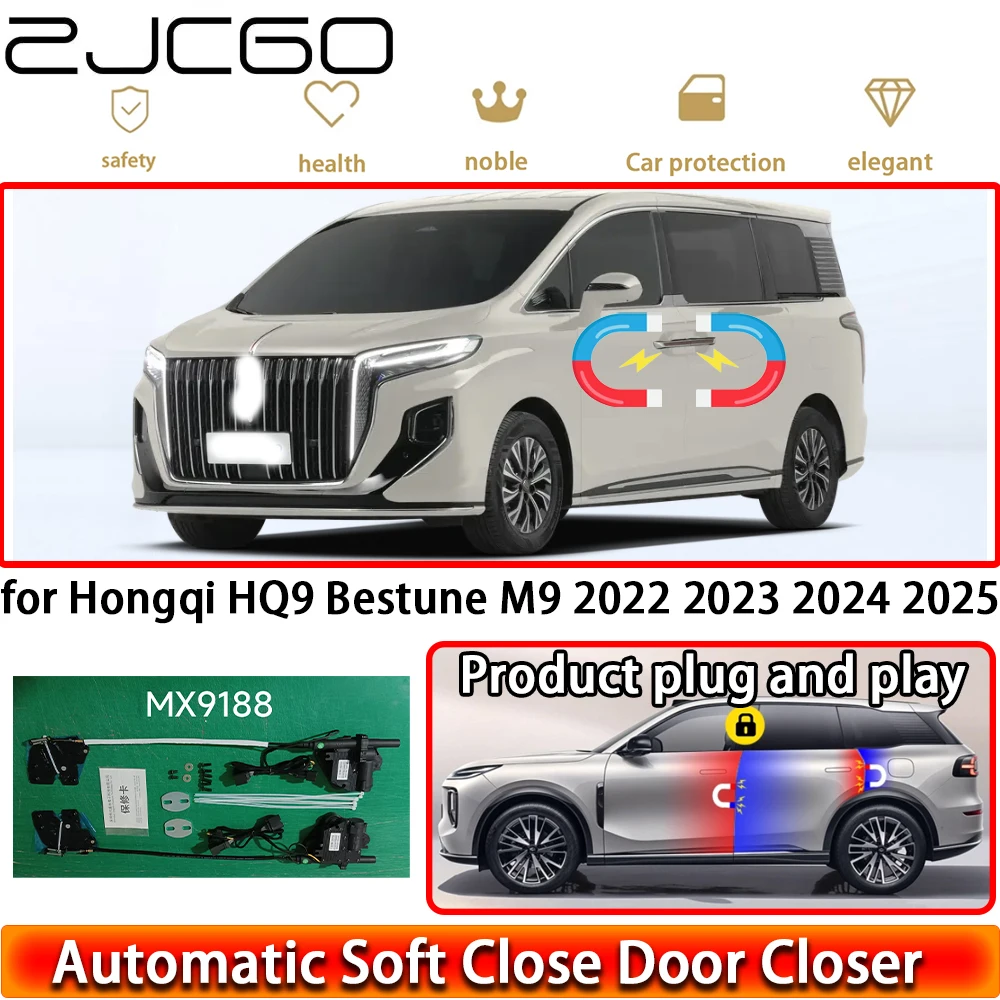 ZJCGO for Hongqi HQ9 Bestune M9 2022 2023 2024 2025 OEM Soft Close Door Kit Power Closing Latch System Auto Pull Door Easy Close