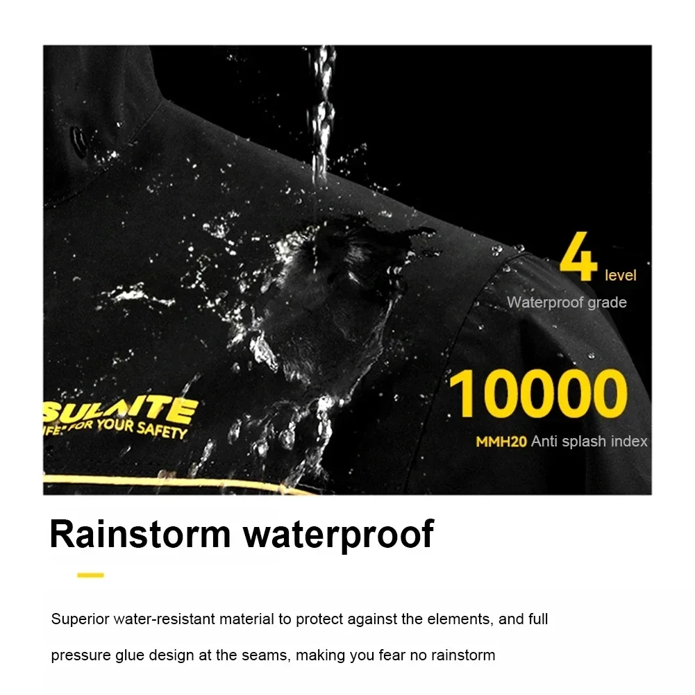 معطف واق من المطر للدراجات النارية من Sulaite، سترة مقاومة للماء مع بنطال، معطف واق من المطر خفيف الوزن وقابل للتعبئة مع قبعة مطر بغطاء للرأس