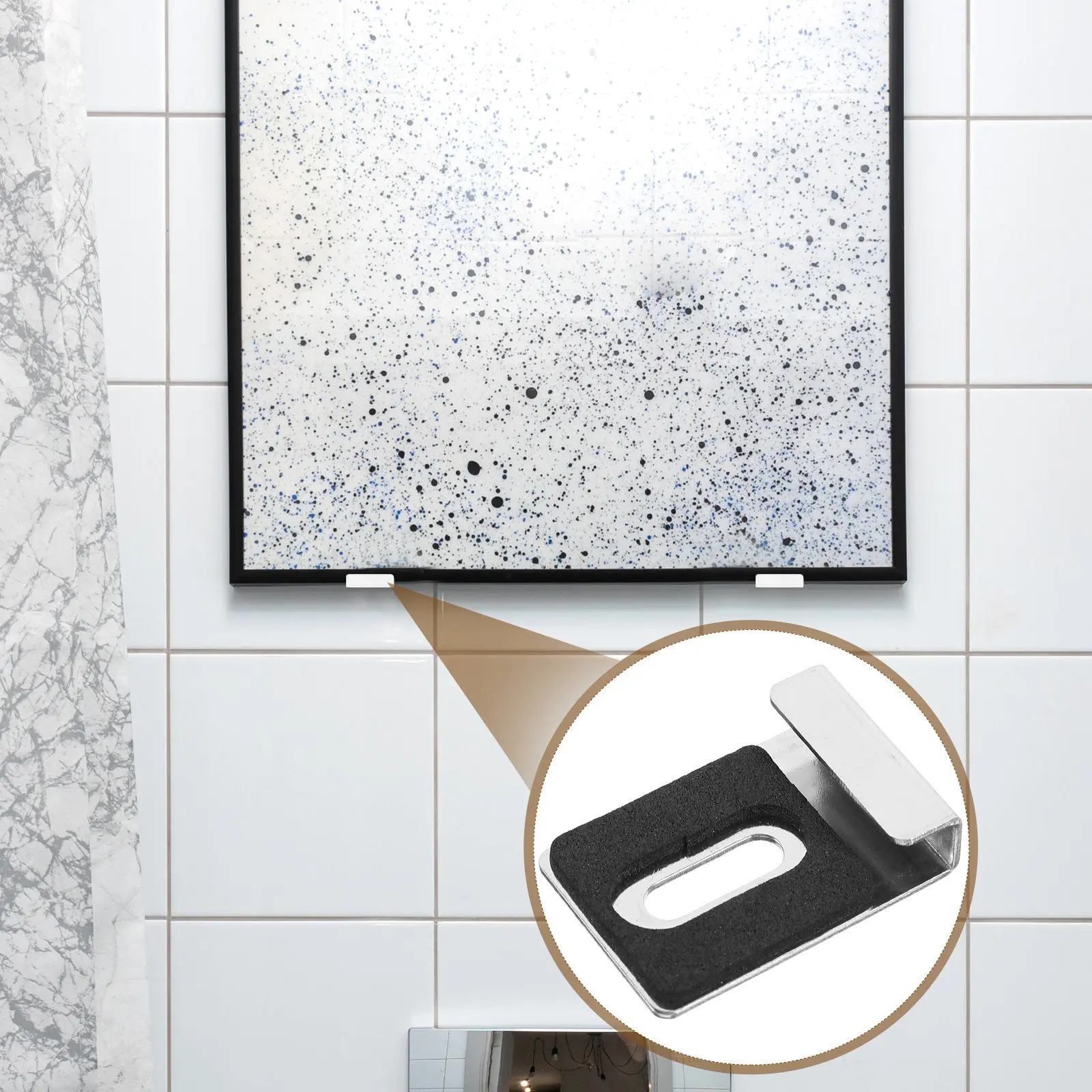 

4 шт. креплений для зеркал из нержавеющей стали, настенные, прочные, устойчивые к повреждениям, с полированной поверхностью, фурнитура для подвешивания зеркал