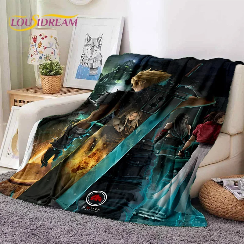 Final Fantasy Series Games Soft Flannel Blanket for Beds Bedroom Sofa Picnic,Throw Blanket for Cover Outdoor Leisure Nap Gift