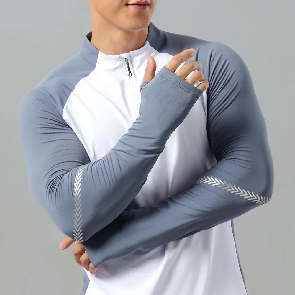 Sudaderas de alta elasticidad para hombre, camisa cálida de manga larga para correr al aire libre, chaqueta informal para Fitness, camiseta para correr, camisetas de Fitness