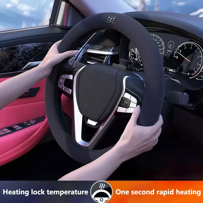 Winter Electric Heating Car Steering Wheel Cover Heating Magnetic Separation Without Winding  Speed Heating Warm Handle Cover