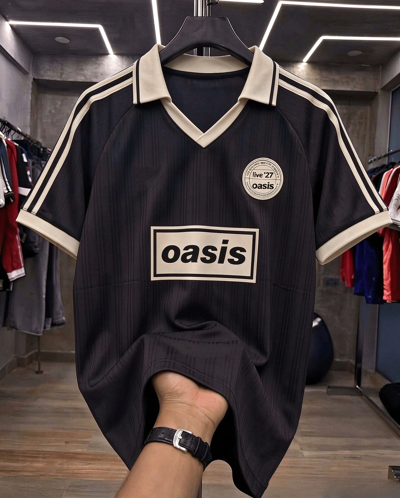 Vintage Rock Oasis Live'27 Rock Music Style Soccer Shirt 2026-27 Quick Drying Breathable Sports Shirt for Men and Women