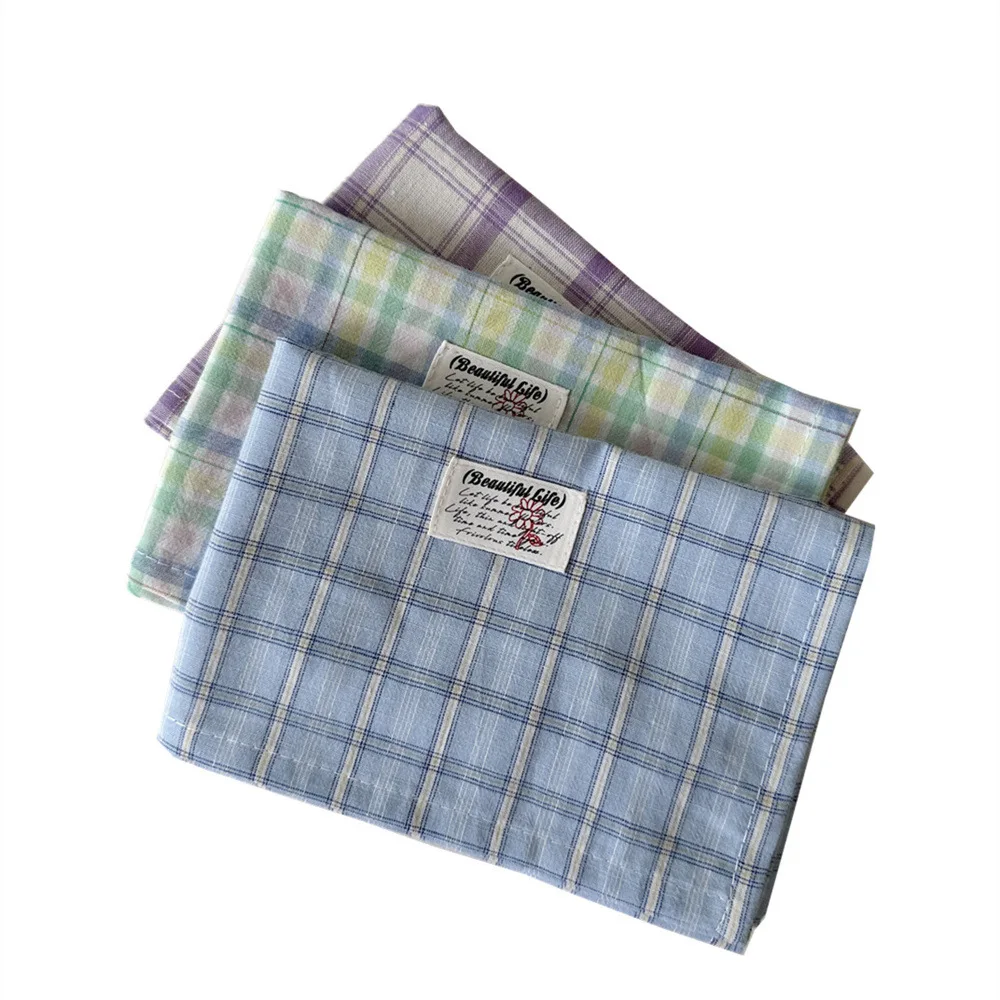 Plaid Series Placemats Simple Korean Retro Plaid Napkins Desktop Decoration Hanging Cloth Food Posing Background Cloth