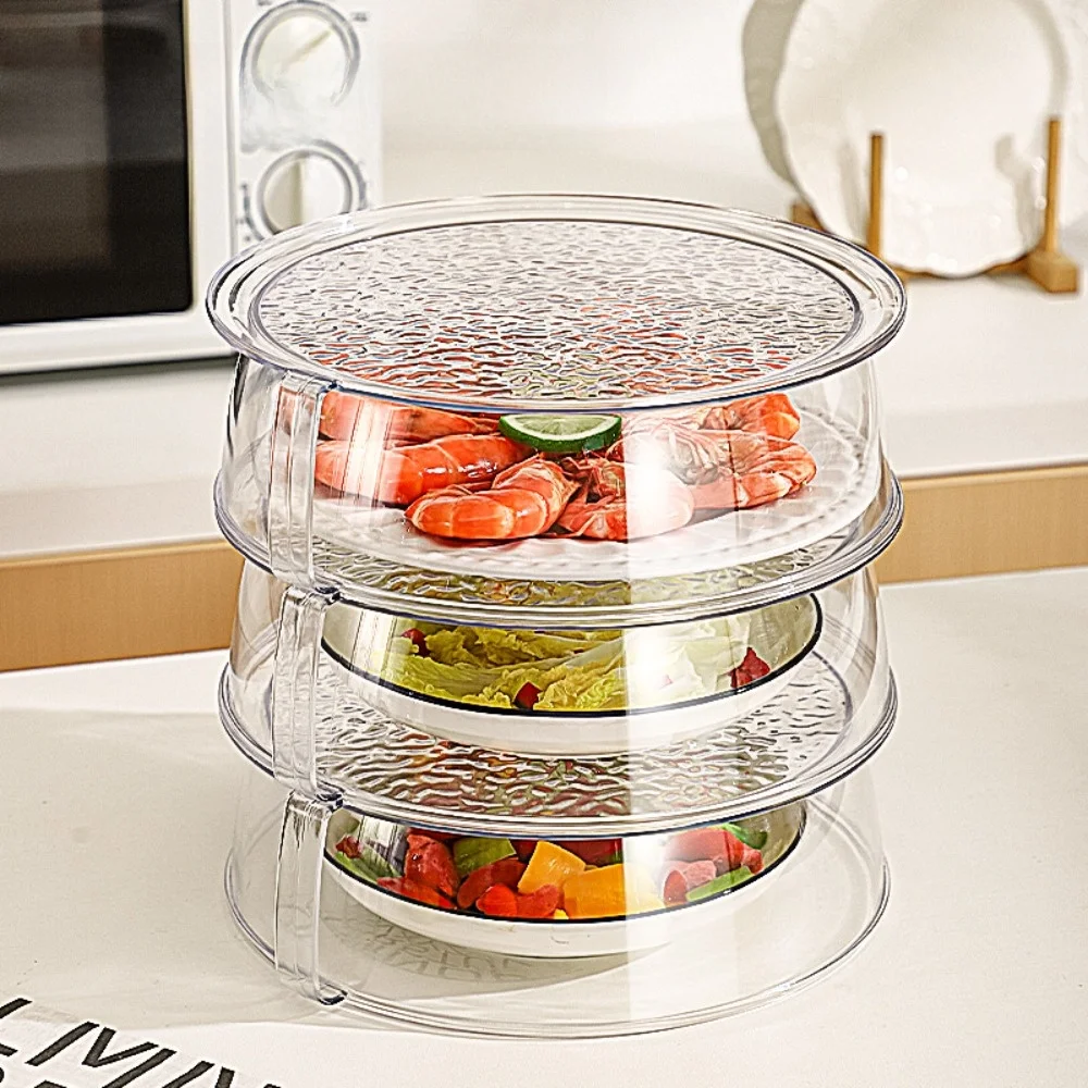 Stackable Food Insulation Cover High-temperature Resistant Dust Proof Microwave Oven Cover Splash Transparent Dishes Lid