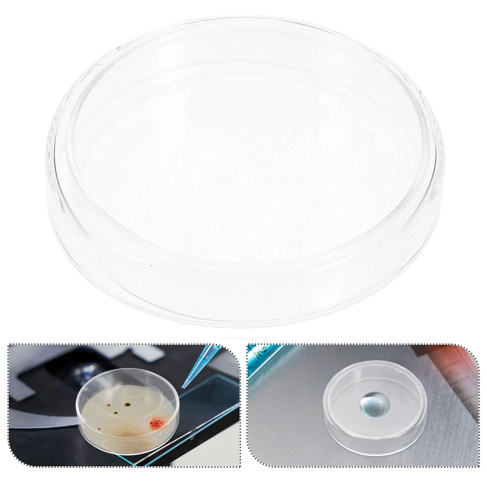 

10Pcs 90mm Glass Petri Dishes Plates Reusable Borosilicate High Clarity Cell Tissue Growth Lids for Microbiological