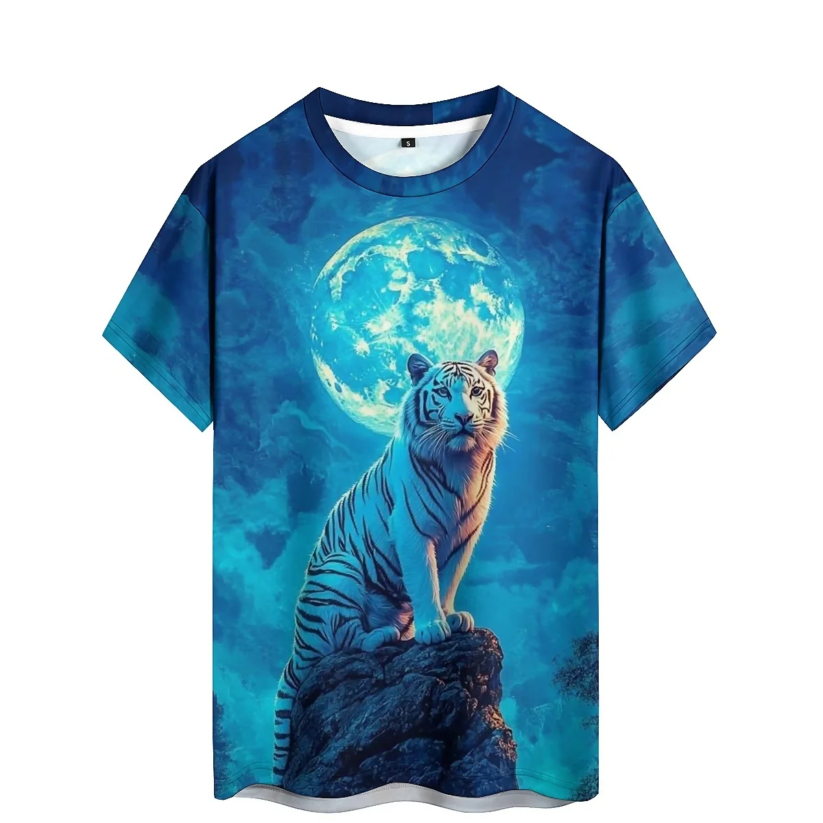 Men's All-Season Tie-Dye 3D Printed Short-Sleeve T-Shirt - Adult Summer Style, Shirt-Style, Full-Body Print