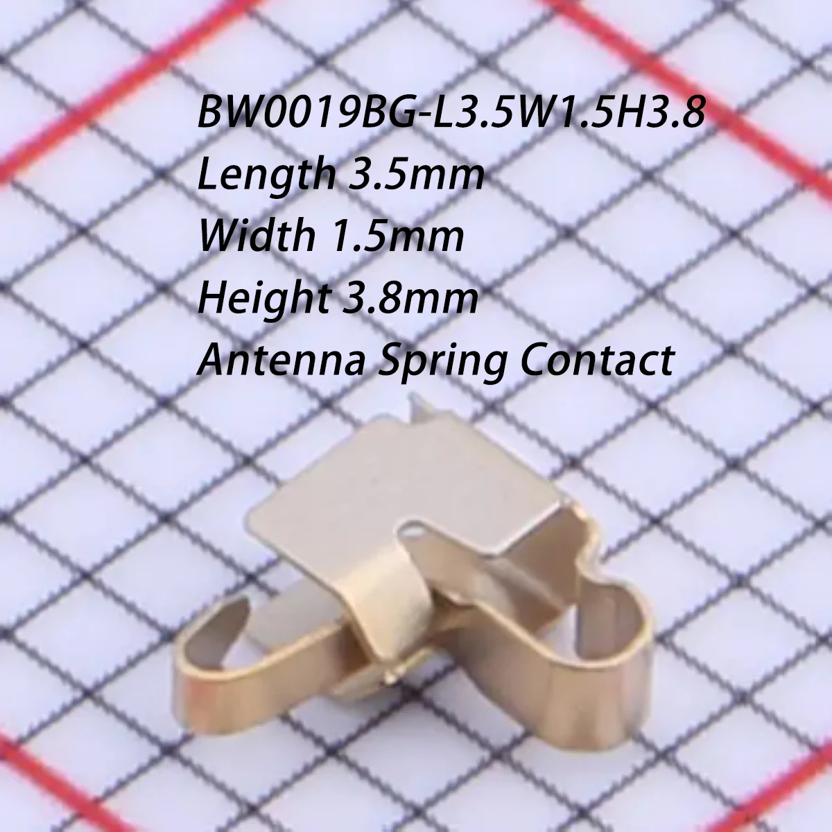 100Pcs Bw0019Bg-L3.5W1.5H3.8 Semi-Gilded Length 3.5mm Width 1.5mm Height 3.8mm 3.5X1.5X3.8Mm Stainless Steel Sus 301 New Original Antenna Spring Contact