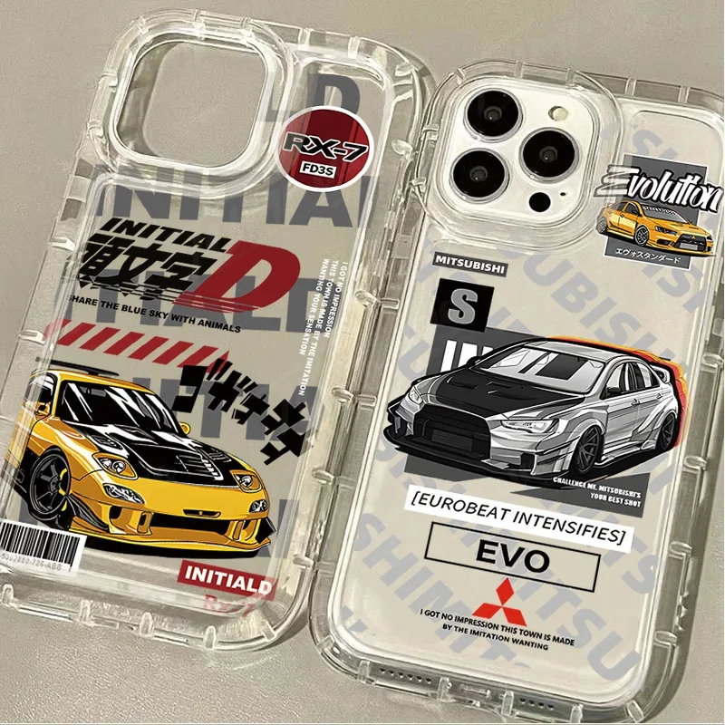 Anime Initial D Silicone Phone Case for iPhone 15 14 13 12 11 Pro Max XR XS X 8 7 6 6S Plus SE 2020 Clear Shockproof Back Cover