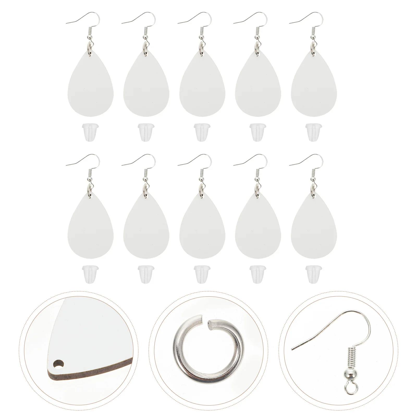 

1 set 1 Set Of Sublimation Earrings Blanks Wooden Diy Earring Hooks For Crafts Handmade Jewelry Gift Decorative Accessories