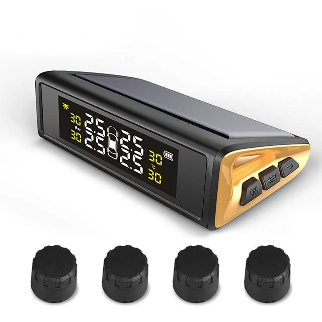 

High Quality Wireless Solar TPMS Car Tire Pressure Monitor Alarm System With External Sensor