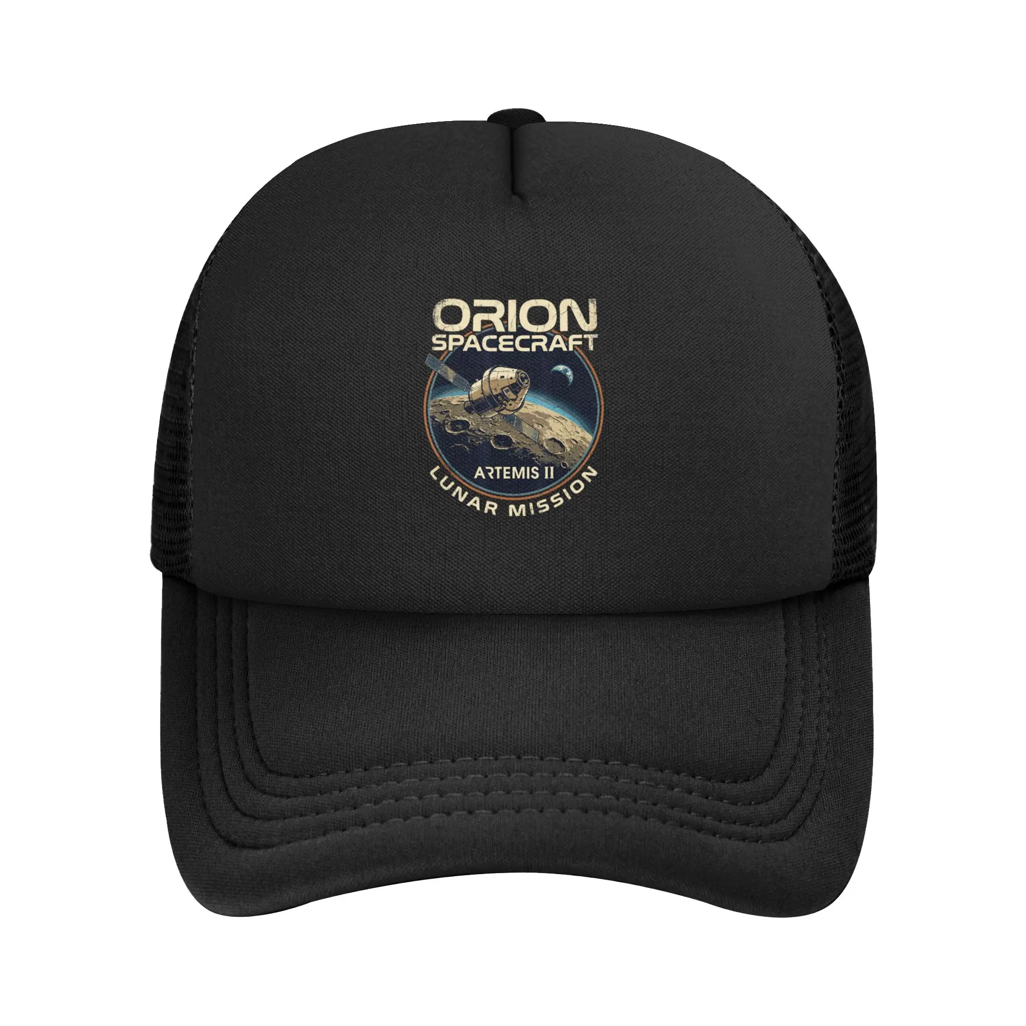 A-Artemis II Retro Space Mesh Baseball Cap Men Women Outdoor Trucker Worker Cap  Hats Adjustable Snapback Caps Golf Hats