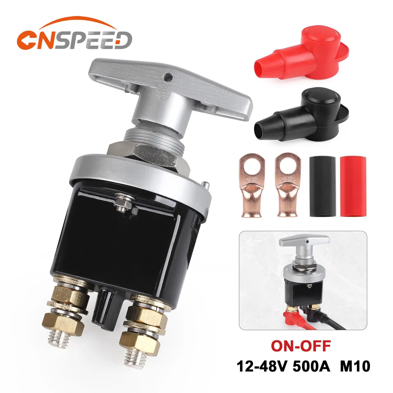 CNSPEED For RV Camper Van Truck Boat Autos 1500A 12/48V Heavy Duty Battery Kill Mass Switch Kit Battery Isolator Disconnector