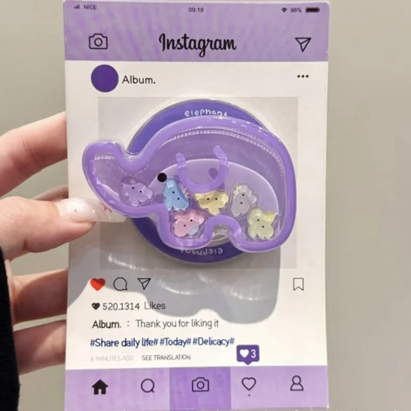 Cute Cartoon Elephant Quicksand Shake for Magsafe Griptok Holder Phone Finger Ring Stand Support for IPhone 17 Girl Bracket - view 2