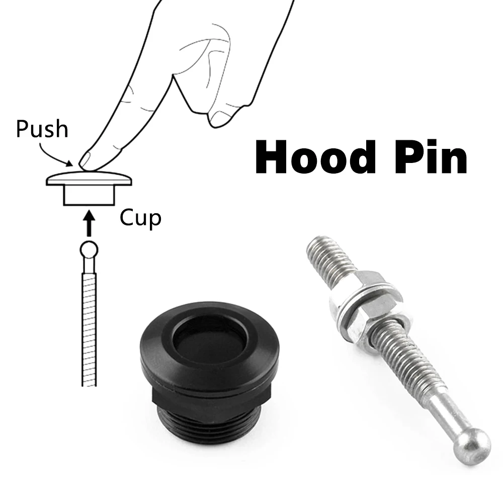 22mm 4Pcs Universal Car Push Button Bonnet Hood Pins Kit Aluminum Quick Release Latch Bumper License Plate Lock Clip