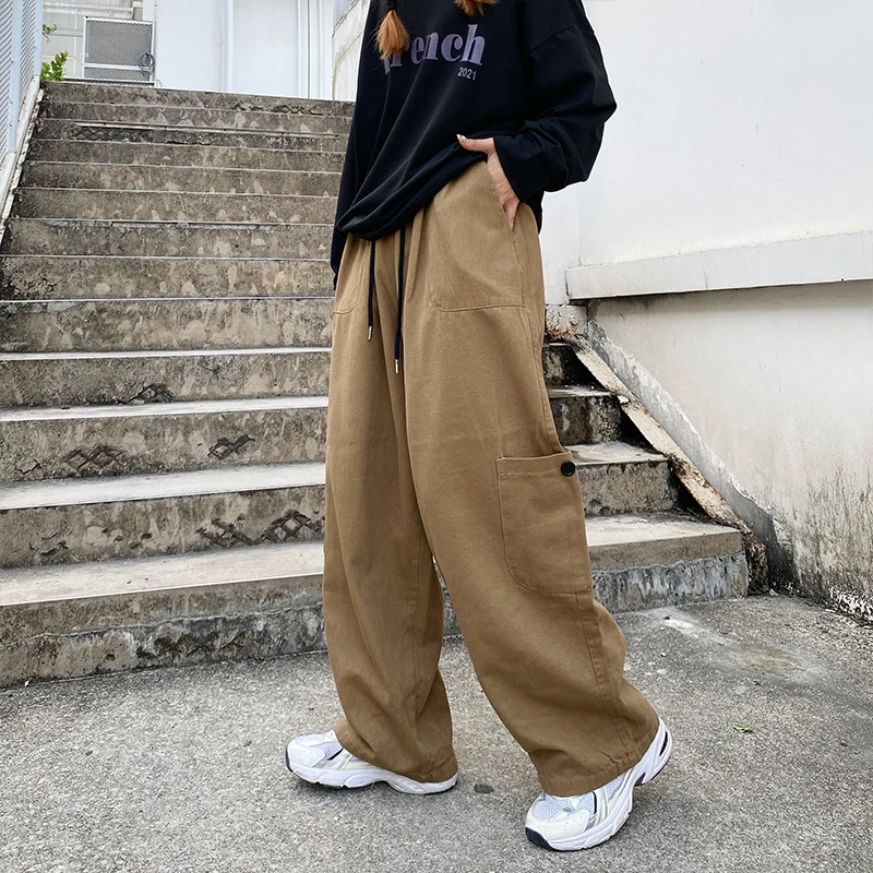 Cargo Pants Men American Retro Multi Pockets Loose All-match Full Length High Street Handsome Fashion Autumn Harajuku Students