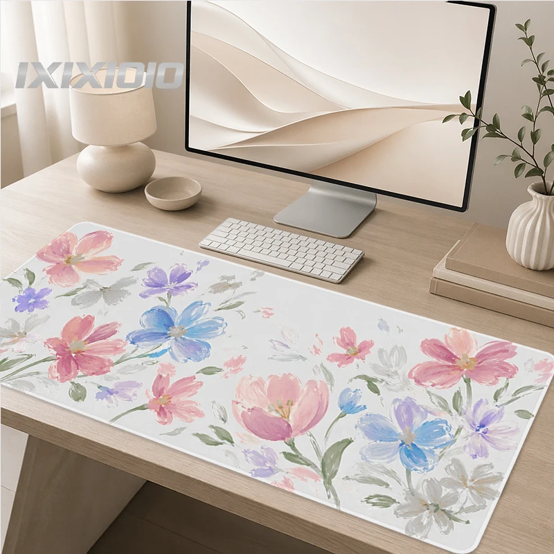 Mouse Pad Pastel Floral Gaming XL Computer Large Custom Mousepad XXL Mouse Mat Office Carpet Non-Slip Gaming laptop Mice Pad