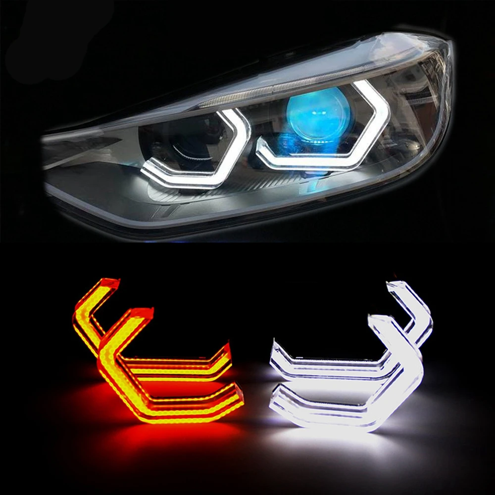 4Pcs/Set Led Angel Eyes For Bmw X4 F26 G02 E90 E91 F01 F10 F12 F22 F30 M4 Iconic Style Halo Rings Crystal Angel-Eye Kit