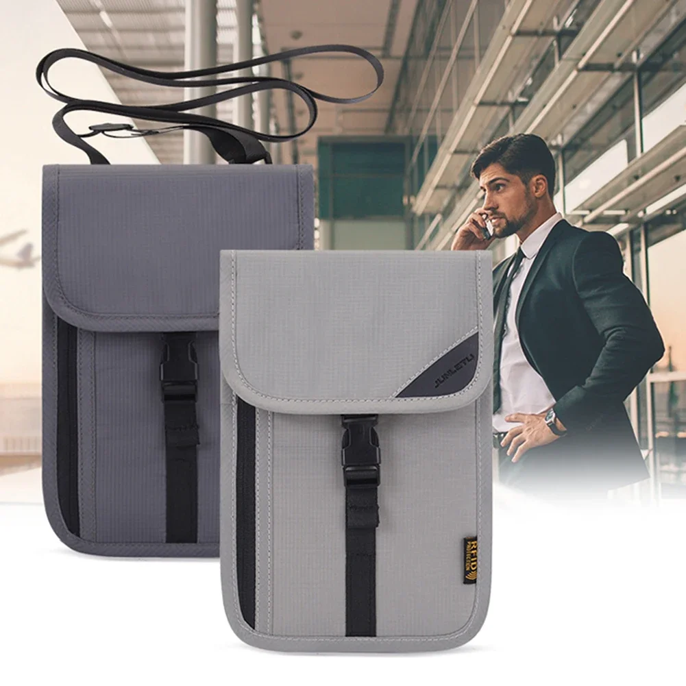 

Nylon Travel Document Storage Bag RFID Card Passport Protective Bag Neck Wallet Money Document Card Passport Pouch