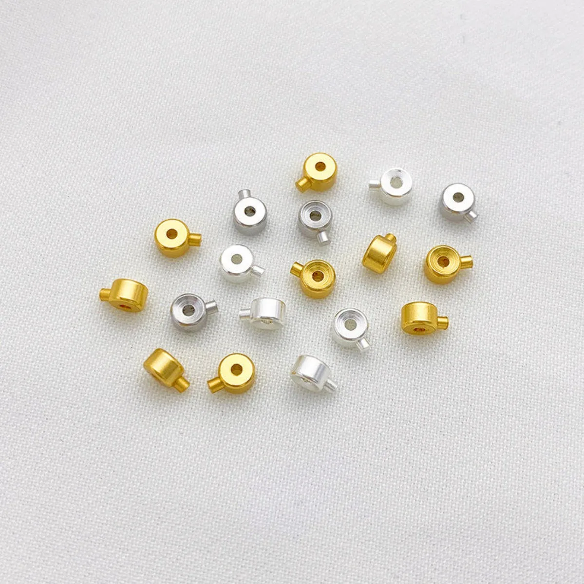 S925 Sterling Silver Real Gold Plated White Gold Finish Snap Buckle DIY Bracelet Clip Buckle Positioning Buckle Jewelry Findings