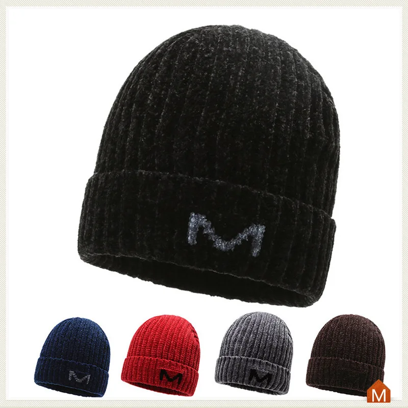 

Winter Men Women Skullies Knitted Fashion Warm Thick Hat Autumn Hip Hop Fleece Lining BeaniesBasic Cap Dropshipping Wholesale