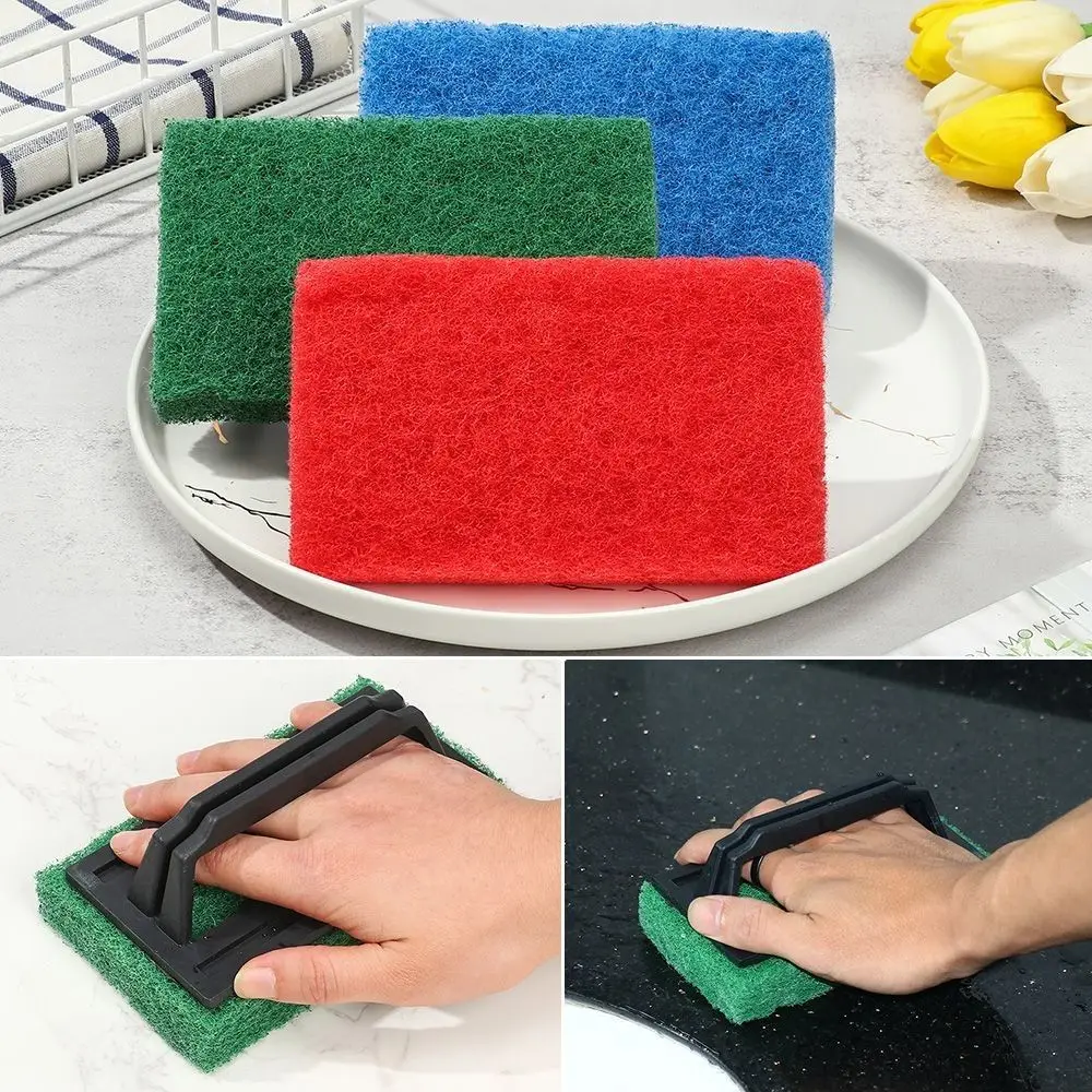 Durable Plastic Sponge Brush Scrubber Removing Stains Pool Cleaning With Handle Multi Purpose Clean Tool