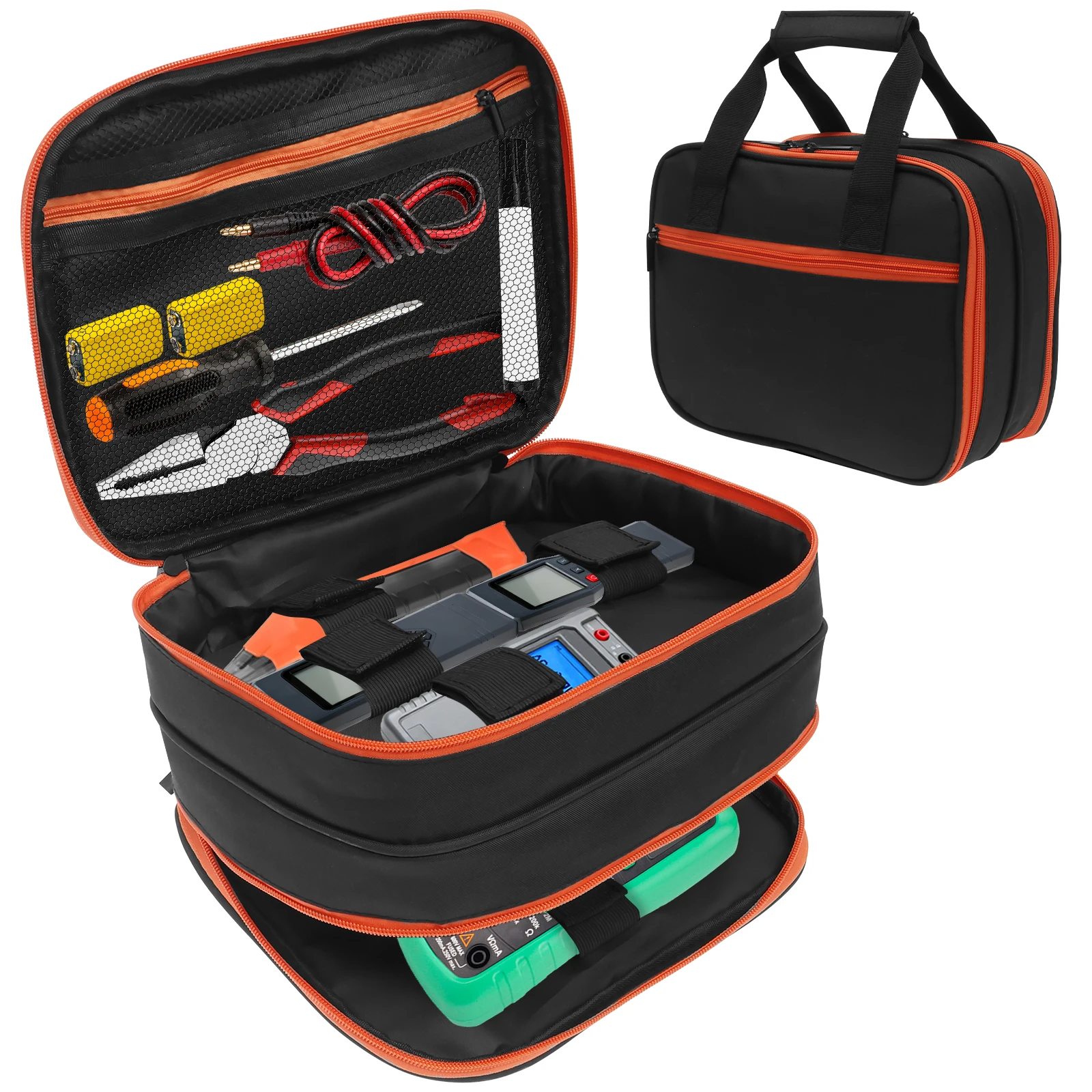 Circuit Tester Carrying Case Double Layer Bag Multimeter Organizer Shockproof Box for Klein ET310 MM400 RT250 Electrician Tool
