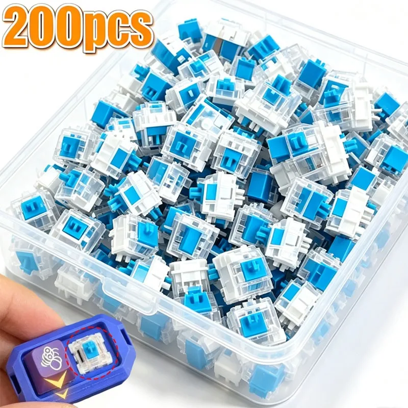 Funny Fidget Props Mechanical Switch DIY 3D Print Click Button Keycap Emit Light Handmade Blue Axis Creative Keyboard Parts Toy