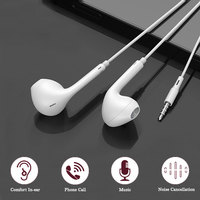 3.5mm Wired Headphones In Ear Headset Wired Earphones with Microphone Stereo Earbuds Sports for Samsung Huawei Xiaomi Phones MP3