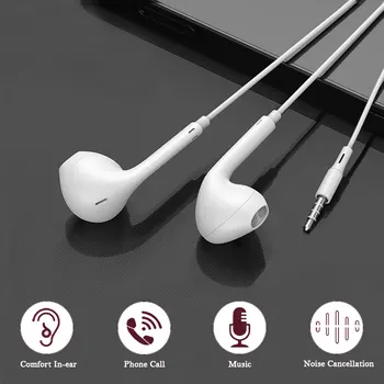 3.5mm Wired Headphones In Ear Headset Wired Earphones with Microphone Stereo Earbuds Sports for Samsung Huawei Xiaomi Phones MP3 1