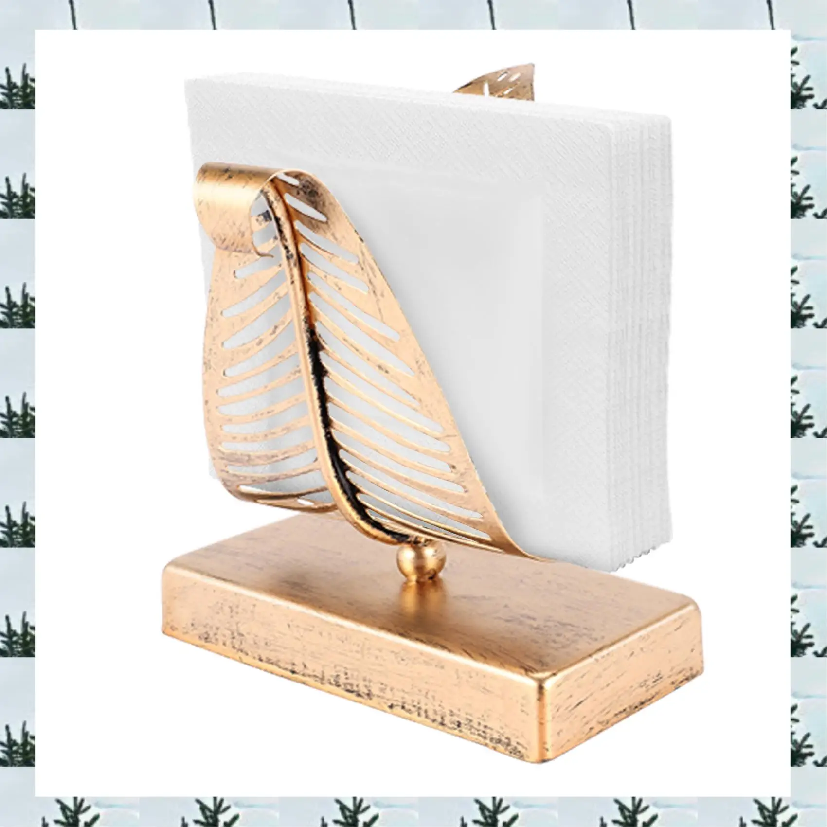 

ABLG Отдельно стоящий современный держатель для салфеток с дизайном листьев, настольный диспенсер для бумажных полотенец, ящик для хранения салфеток