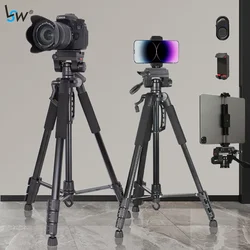 Camera Tripod with Phone Holder Bluetooth Carry Bag Aluminum 180cm Mobile Phone Tripod for Photography Nikon DSLR DSLR Ipad