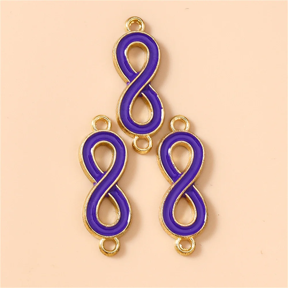 Leslie 20 Stück 10x27mm Emaille Bunte Unendlichkeitssymbol-Anhänger für Schmuckherstellung DIY Unendlichkeits-Anhänger Armband Halskette Zubehör – Detail 8