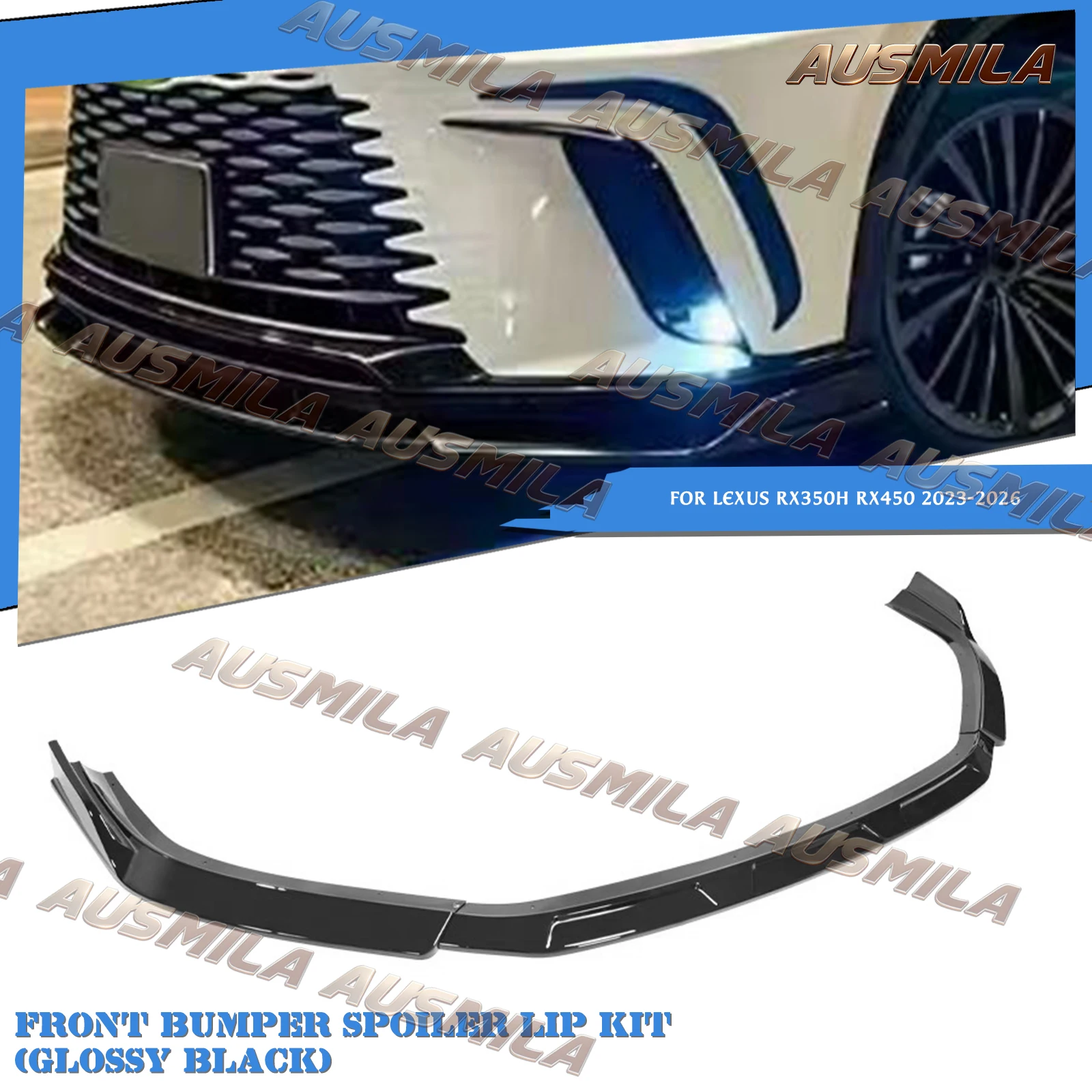 Front Bumper Spoiler Lip Separator Lower Guard Plate Splitter Blade For Lexus RX350H RX450 2023-2026