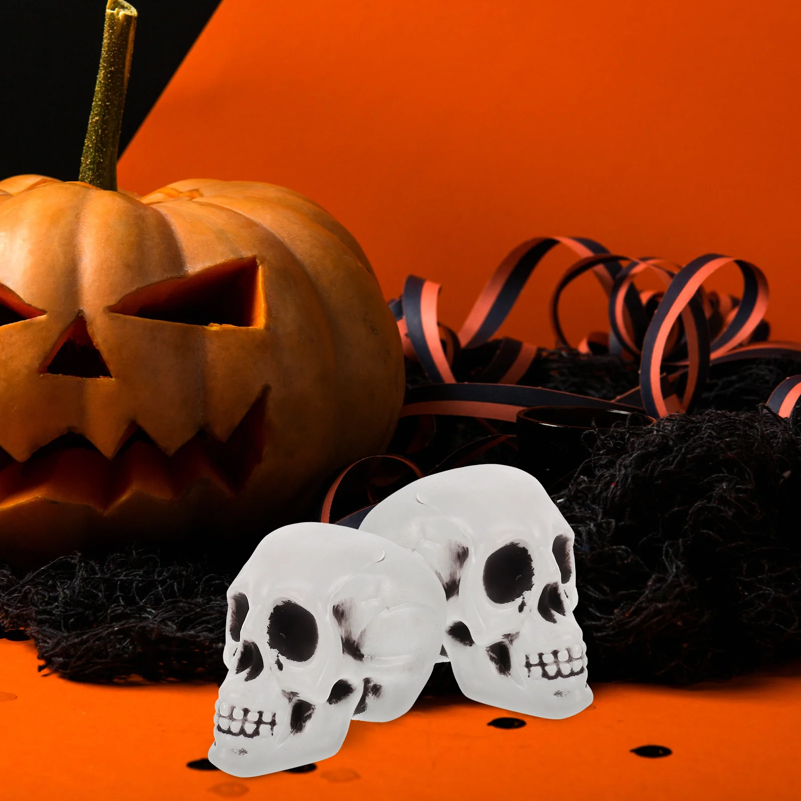 

2 шт. Декор Хэллоуин Череп Аксессуары Пластиковый Череп Страшный Орнамент Для Вечеринки Маскарад Призрак Настольная Брелок Главная