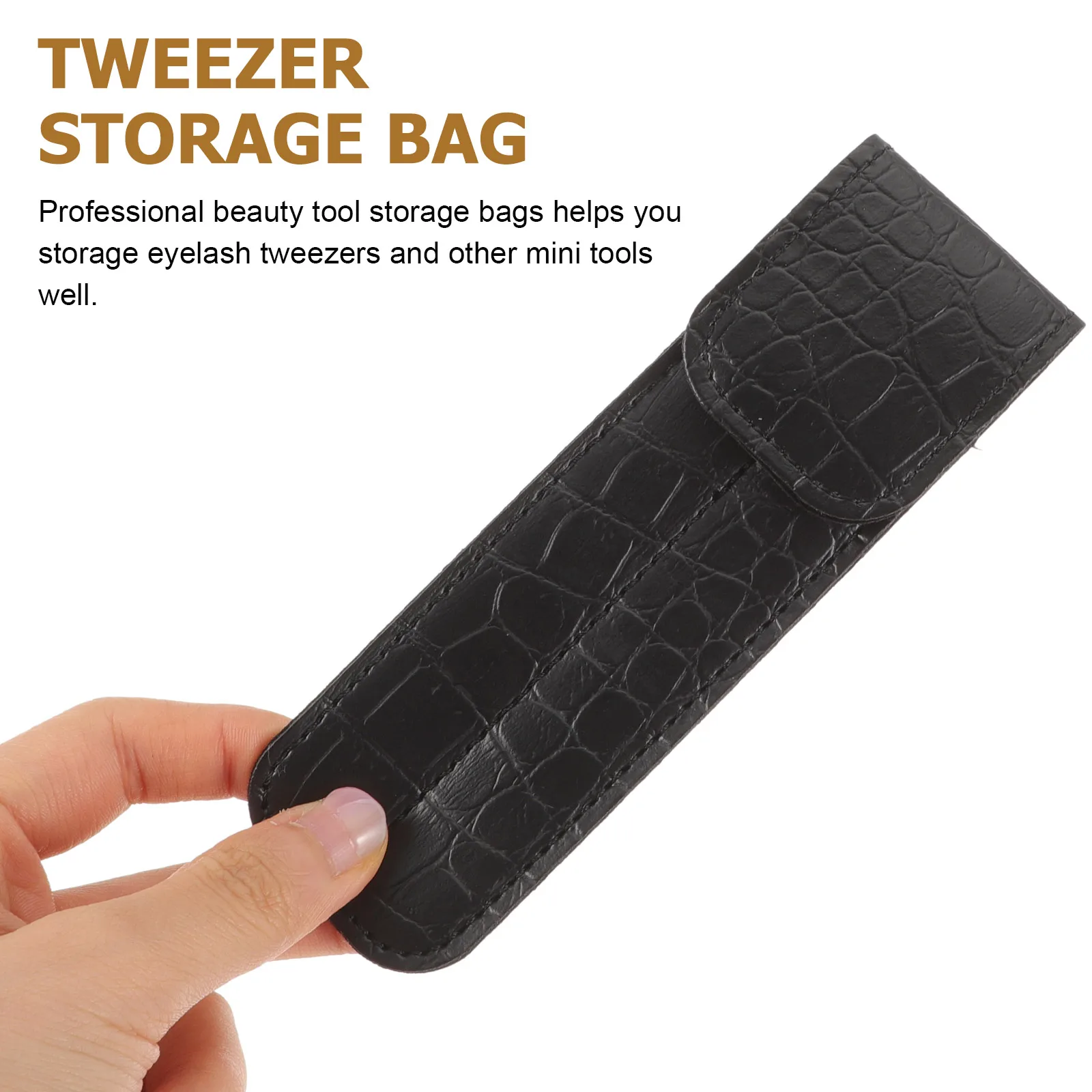Pinzettenetui, PU-Beutel, magnetischer Wimpernpinzettenhalter, kompakte Aufbewahrungstasche, ideal für Wimpernverlängerungen, Beauty Mini Tools