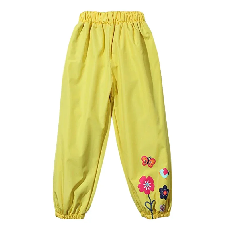 Pantalones impermeables para niñas, ropa de moda para niños, pantalones de lluvia de Color caramelo, pantalones para niños de 2 a 6 años, primavera y otoño, nuevo