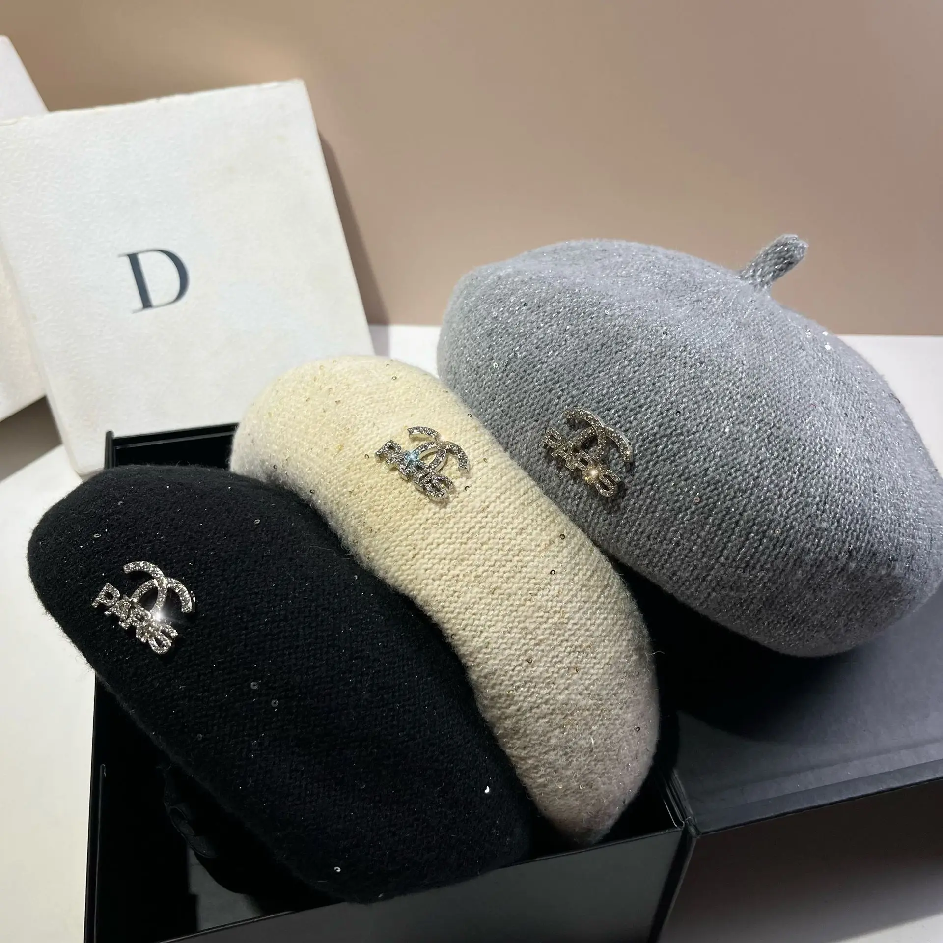 

2025 Winter Luxury Rabbit Fur Knit Hat, French Style Soft Bucket Beanie Ear Flap Cap for Women, Warm Fashion Gift