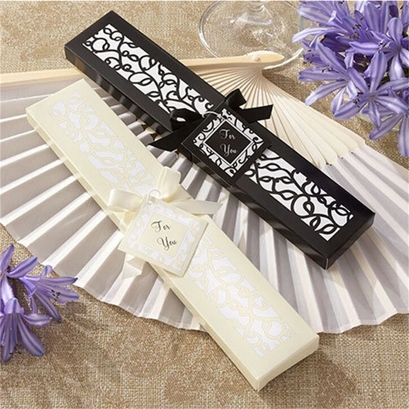 1pc Ivory Bridal Chinese Bamboo Silk Hand Fan Wedding Favors Guests Gifts Hot Sale
