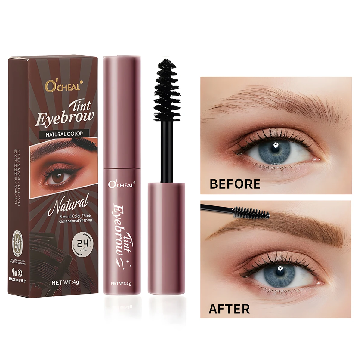 น้ำยาแต่งคิ้วแบบเหลว1ชิ้นสีธรรมชาติยาวนานกันน้ำและกันเหงื่อเจลแต่งคิ้วแบบเหลว