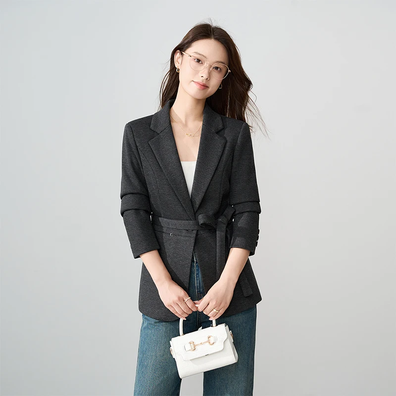 

Women's High-End Houndstooth Suit Jacket for Autumn Winter Professional Commuting Daily Wear