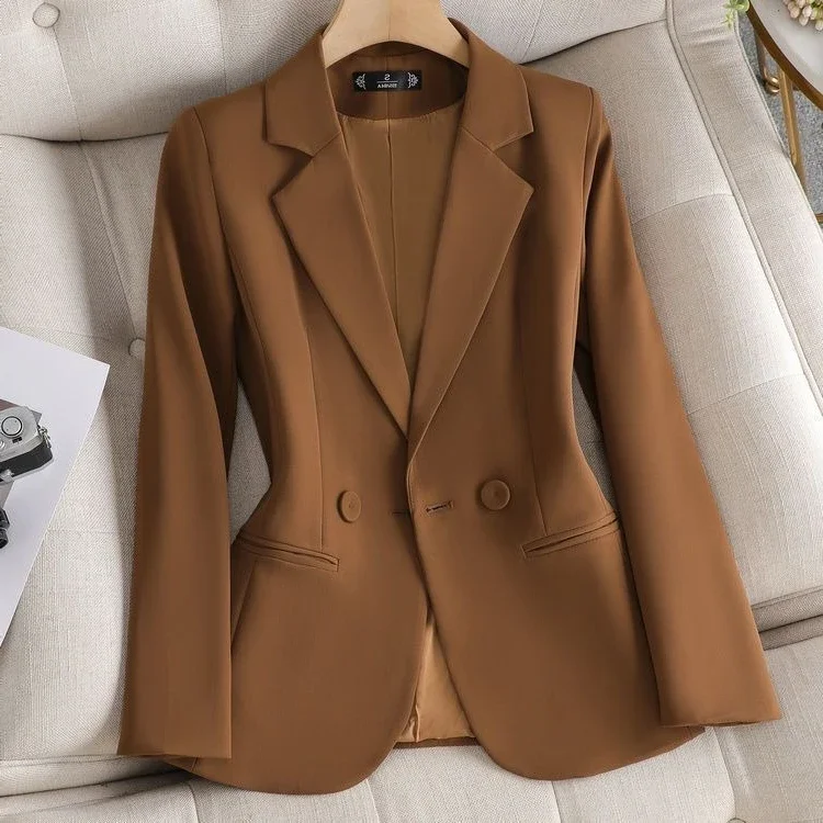 New Arrival Chic Tailored Black Suit Jacket Women Casual Career Outerwear