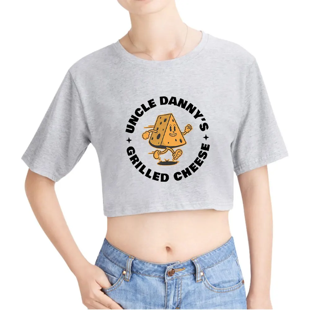 Shane Gillis Grilled Cheese Uncle Danny Vintage 90s Crop Top Exposed Navel T-Shirt Oversize ONeck Tops Women Funny shirt Fashion